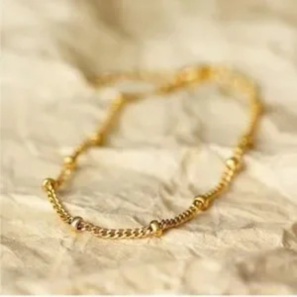Gold 18k Gold Plated Beaded Bracelet - Picture 5 of 5